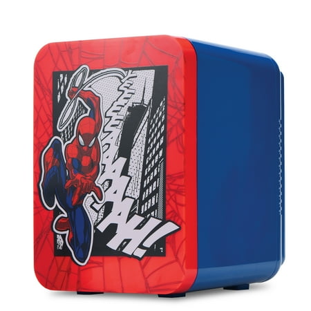 Marvel Spider-Man Mini Fridge 4L 6 Can, Portable Beverage Cooler for Drinks, Skincare, Bedroom, Office, Gaming Setup