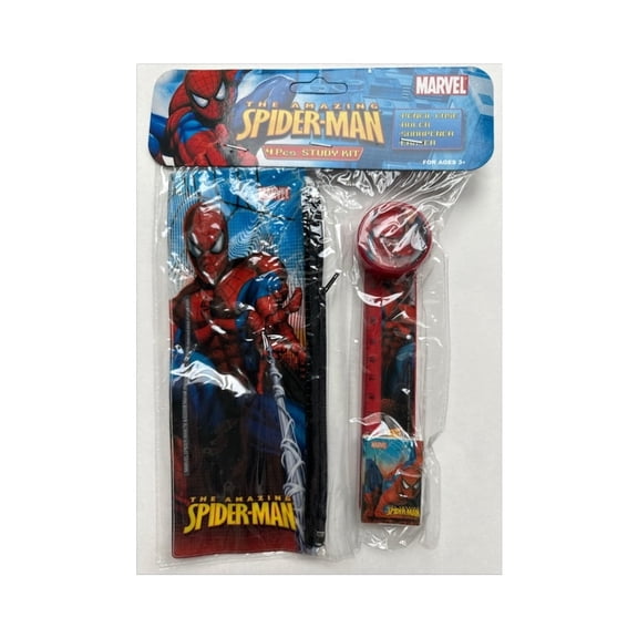 Marvel Spiderman 4pk Study Kit Stationery Supplies