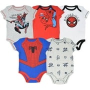 Marvel Spiderman Baby Boys 5 Pack Bodysuits 18 Months