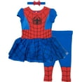thumbnail image 1 of Marvel Spiderman Baby Girls' Costume Dress, Leggings and Headband Set (6-12 Months), 1 of 4