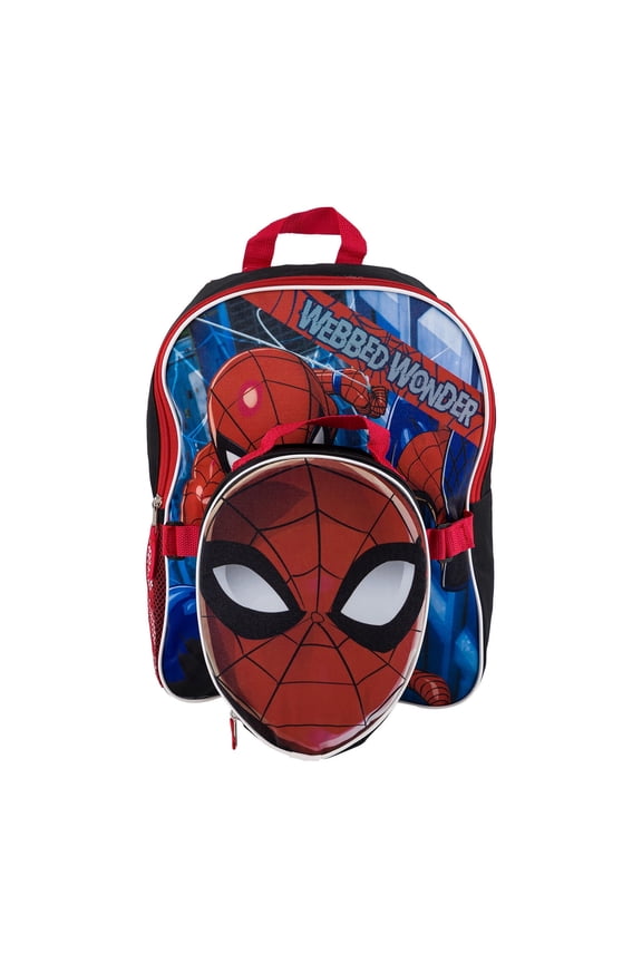 Spiderman Backpack And Detachable Lunchbox - 15" - Webbed Wonder - Adjustable Straps