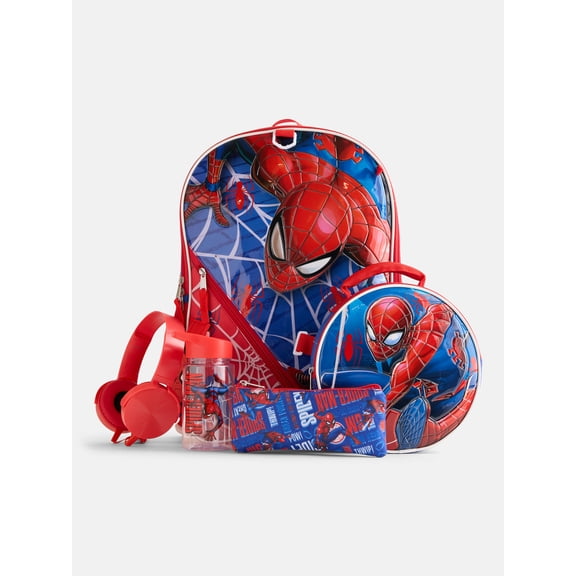 Marvel Spider-Man Boys Backpack Set with Lunch Bag, 6 Piece