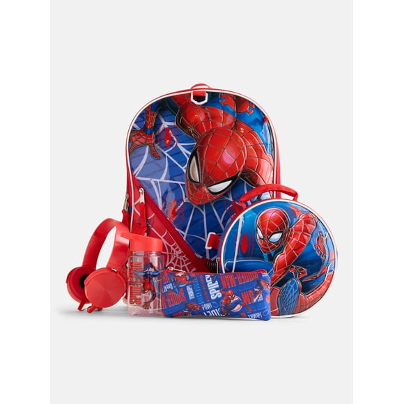 Marvel Spider-Man Boys Backpack Set with Lunch Bag, 6 Piece