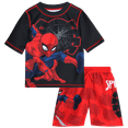 thumbnail image 1 of Marvel Spiderman Boys’ Rash Guard Set – Spider-Man Kids’ UPF 50+ Swim Shirt and Trunks for Boys (3T-12), 1 of 7