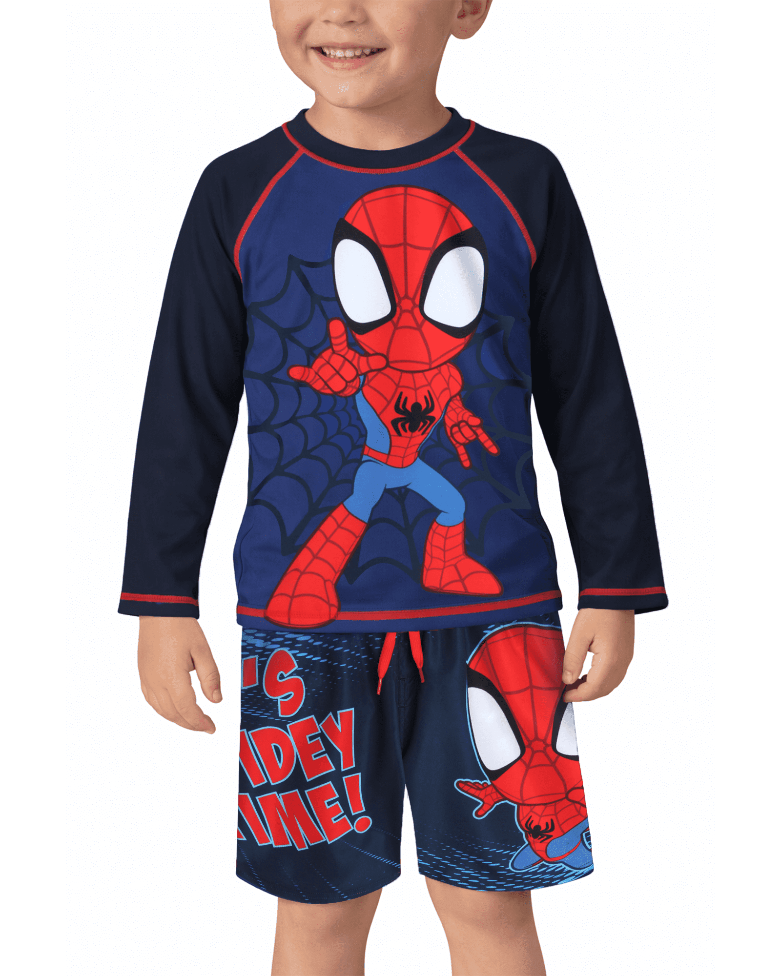 United Labels Maglietta Da Bagno Marvel Spiderman UV 50, A Maniche Lunghe, In Poliestere Ed Elastan, Blu, Per Ragazzi, Ufficiale