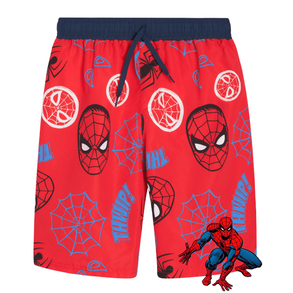 Marvel Spiderman Boys’ Swim Trunks – Spider-Man Swimsuit – UPF 50+ Quick Dry (2T-12)