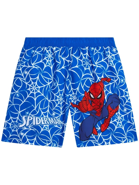 Boys Swim Trunks - Spider-Man Hulk Quick Dry Swim Shorts for Boys with Inner Mesh Lining