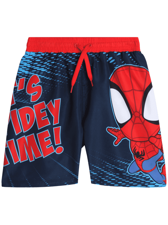 Boys Swim Trunks - Spider-Man Hulk Quick Dry Swim Shorts for Boys with Inner Mesh Lining