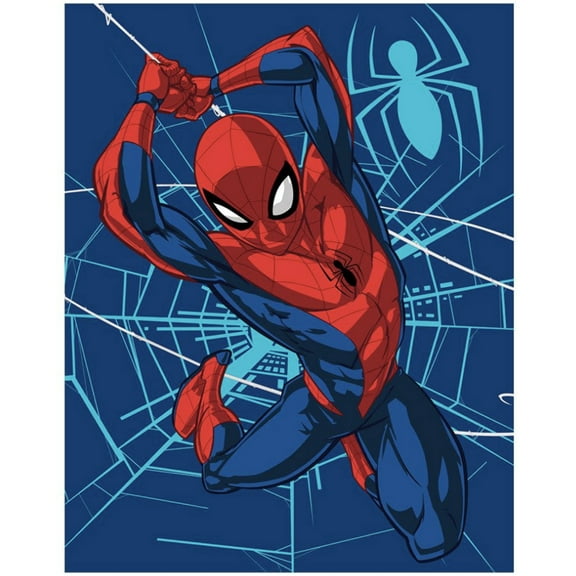 Marvel Spiderman City Swing 60"x80" Size Twin Plush Raschel Blanket