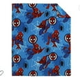 thumbnail image 1 of Marvel Spiderman Wall Crawler Red and Blue Toddler Blanket, 1 of 7