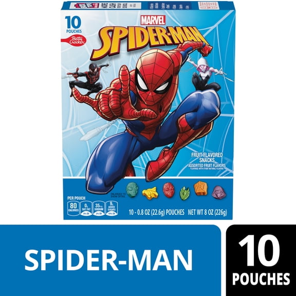 Marvel Spider-Man Fruit Flavored Snacks, Gluten Free, Kids Snacks, 10 Ct, 8 oz