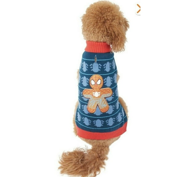 Marvel Spiderman Gingerbread Dog and Cat Sweater Large New