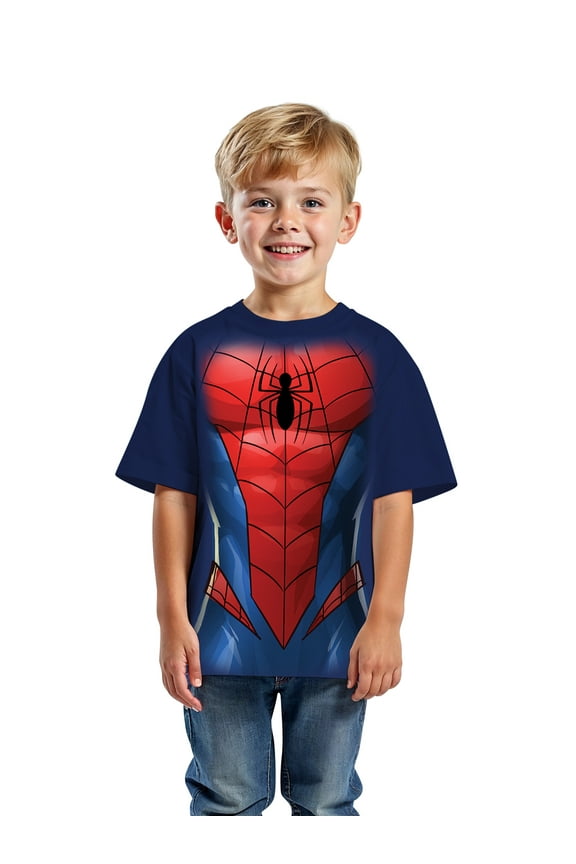 Spider-Man Boys Short Sleeve I Am Spidey Graphic Costume T-Shirt, Sizes 4-18