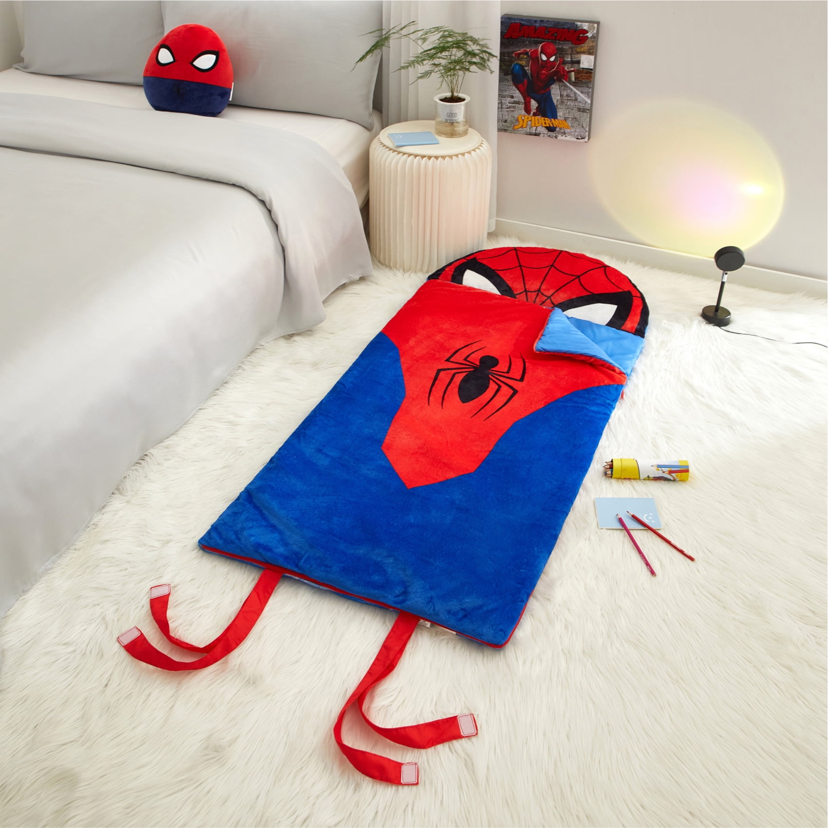 Marvel Spiderman Kids Faux Fur Slumber Bag - Walmart.com