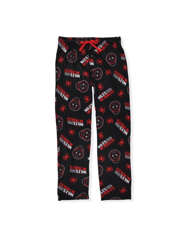 Marvel Spiderman Miles Morales Pajamas Men's Allover Pattern Adult Sleep Bottoms Pajama Pants