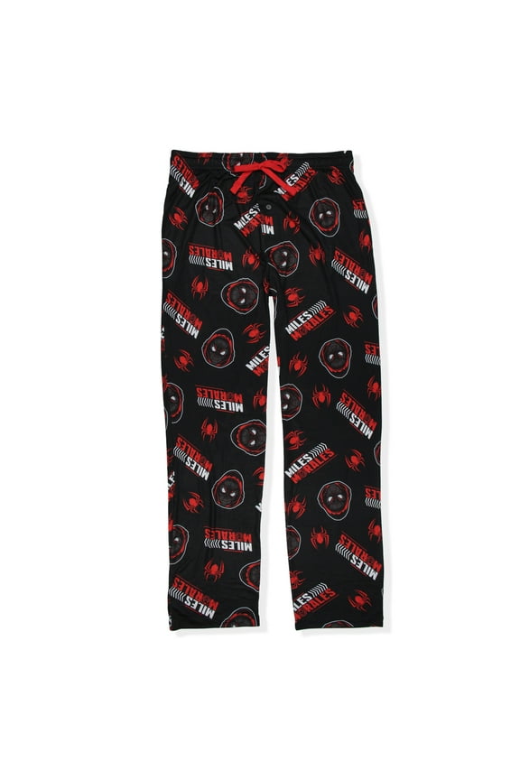 Marvel Spiderman Miles Morales Pajamas Men's Allover Pattern Adult Sleep Bottoms Pajama Pants