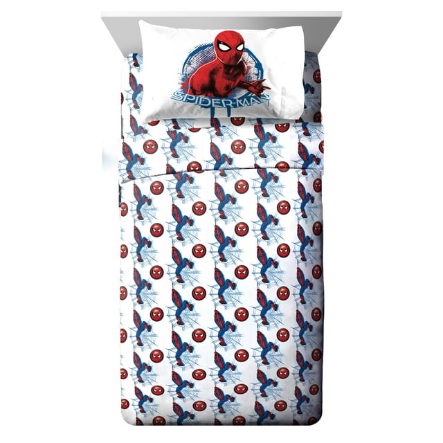 Marvel Spiderman Movie Wall Crawler Twin Sheet Set - Walmart.com
