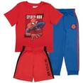thumbnail image 1 of Marvel Spiderman Peter Parker Boys Athletic T-Shirt, Sweatpants, Shorts 3-Piece Set for Kids and Toddlers (Size 4-12), 1 of 4