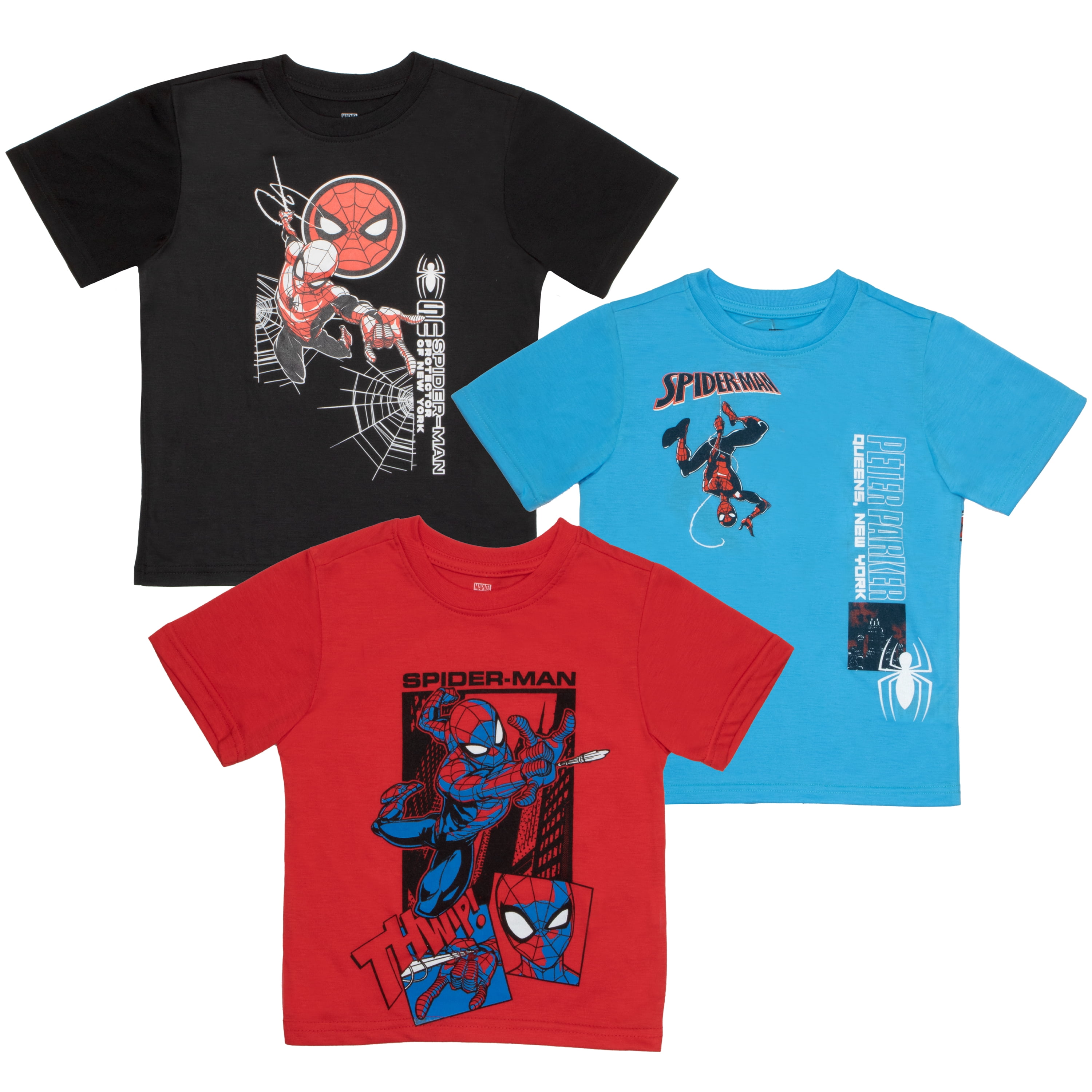 Marvel Spiderman Peter Parker Classic Comic Boys T-Shirt 3-Piece Set ...