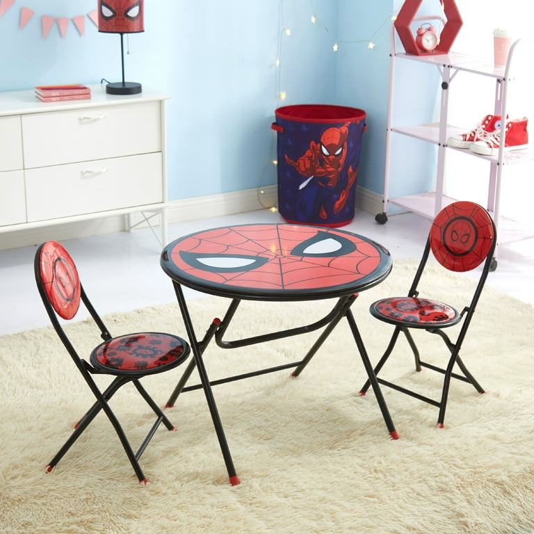 Free Shipping Marvel Spiderman Printed 3 Piece Round Table and Chair Set Walmart
