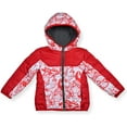 thumbnail image 1 of Marvel Spiderman Puffer Jacket for Boys, Kids Zip Up Hooded Jacket, 1 of 3
