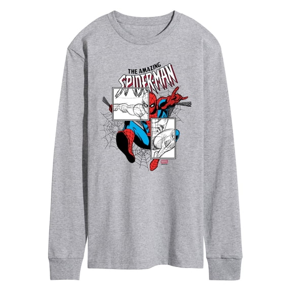 Marvel - Spiderman Sketch Blocks - Men's Long Sleeve Graphic T-Shirt