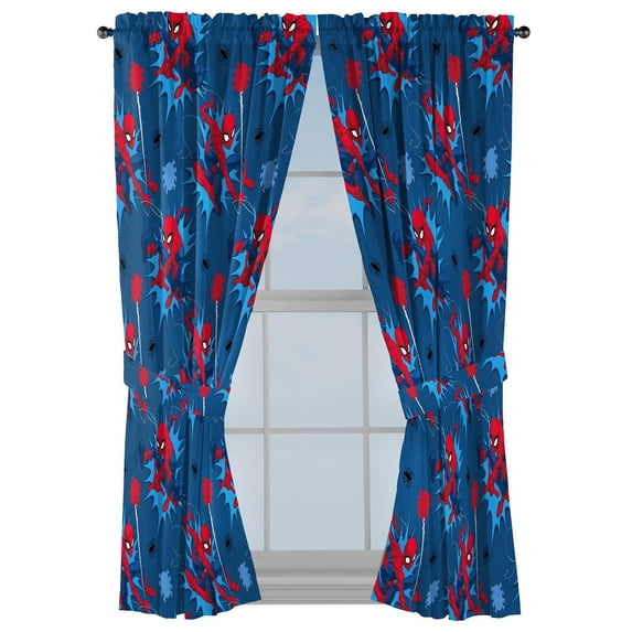 Marvel Spiderman Spidey Daze 2 Panels Drapes Set - 63 Inch Long - Kids Room Accessories