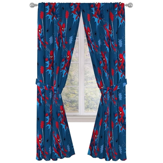 Marvel, Drapes Set, 84 Inch Long, Blue, Microfiber - Walmart.com