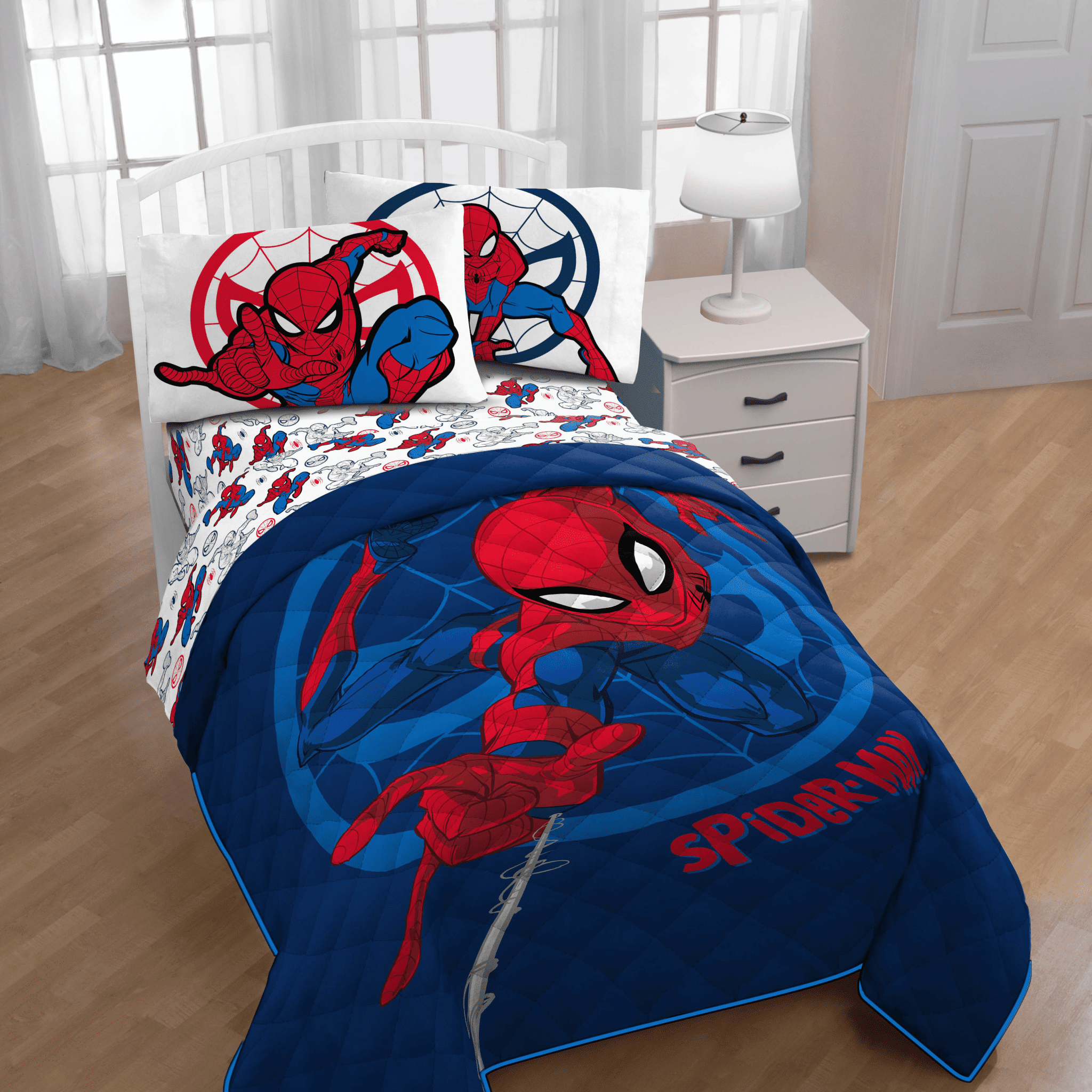 Marvel Spiderman Symbol of Hope 4 Piece Twin Size Kids Quilt Set ...