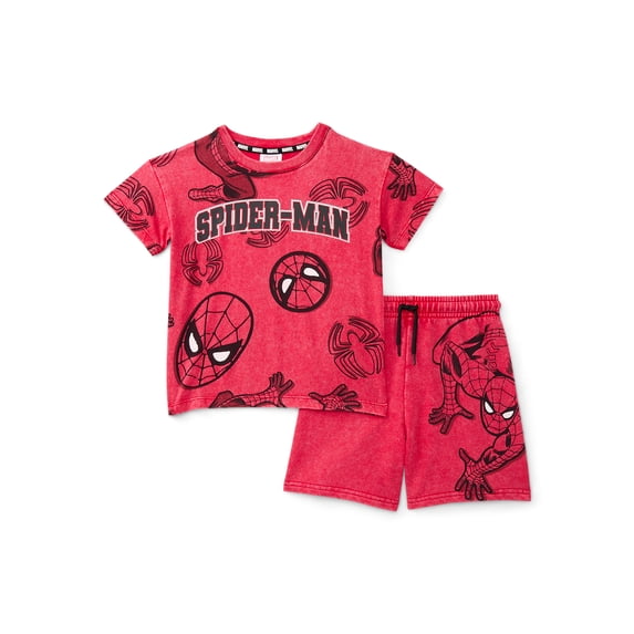 Spider-Man Baby and Toddler Boy Short Sleeve Graphic Tee and Matching Shorts Set, 2-Piece, Sizes 0/3M-5T