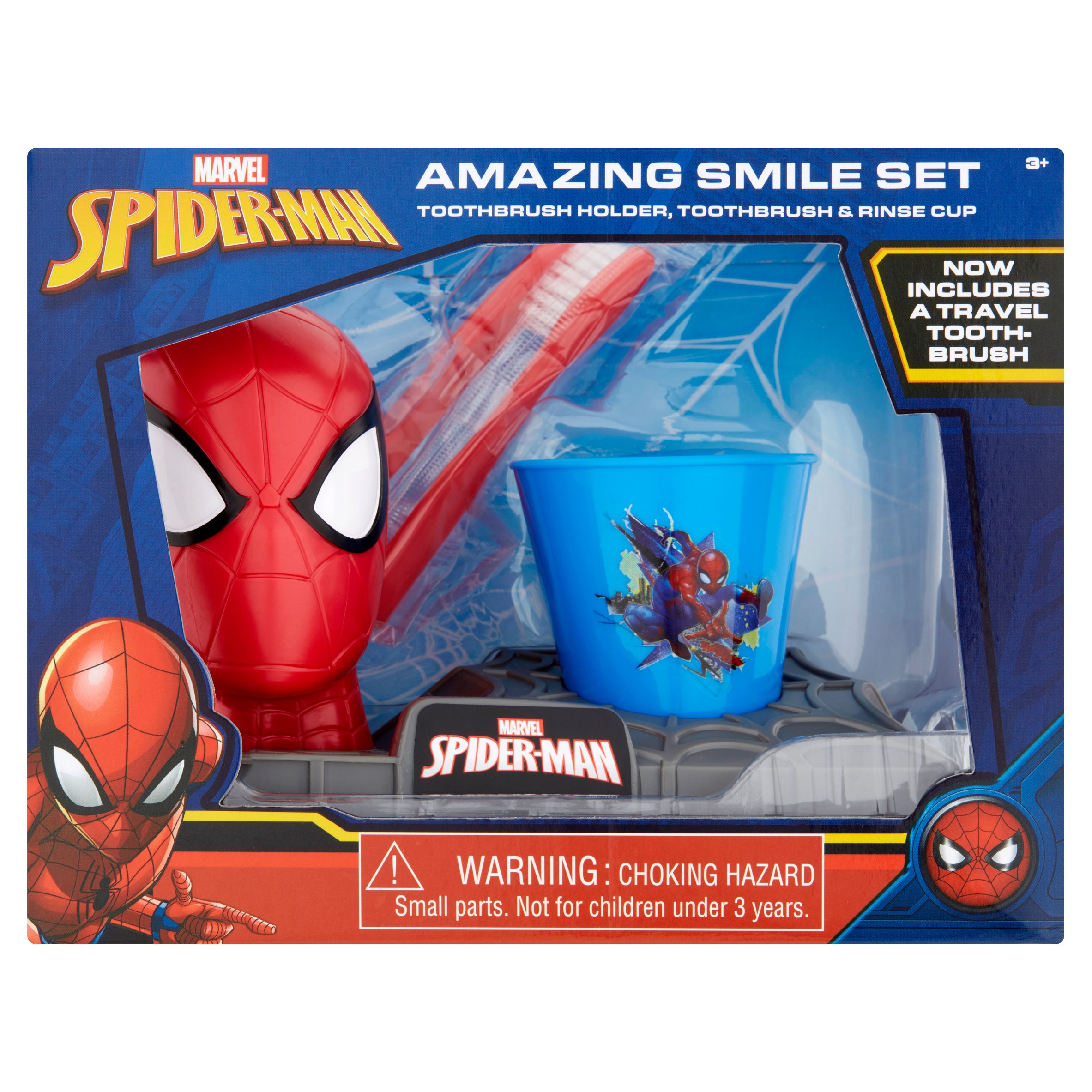 Marvel Spiderman Toothbrush, Toothbrush Holder, Rinse Cup Gift Set
