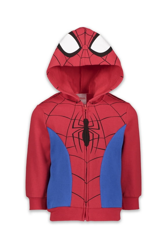 Boys Spiderman Fleece Zip-up Costume Hoodie Sweatshirts (Boy's) 4-16