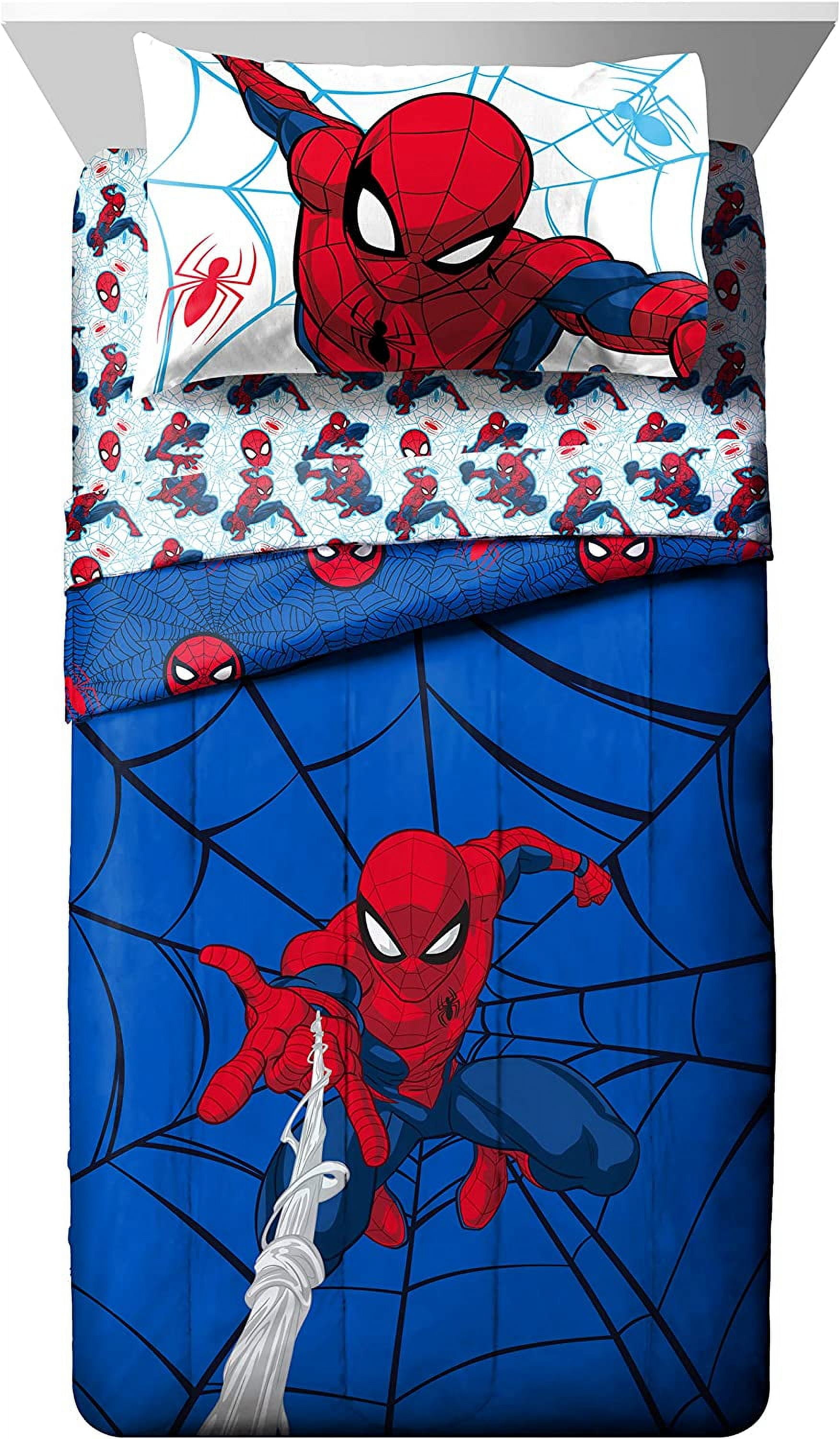 Marvel Spiderman Webtastic 4 Piece Toddler Bed Set, 100