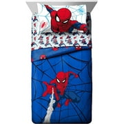 Marvel Spiderman Webtastic 5 Piece Twin Bed Set, 100% Microfiber, Blue
