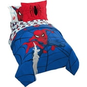 Marvel Spiderman Webtastic 7 Piece Queen Bed Set, 100% Microfiber, Blue
