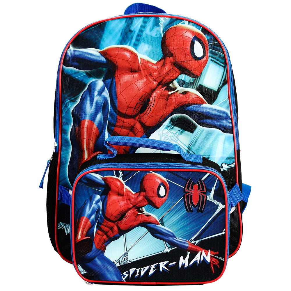 Marvel Spiderman superhero Kids Backpack and Lunch box Set for boys ...