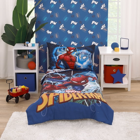 Marvel Spiderman to the Rescue 4 Piece Toddler Bed Set
