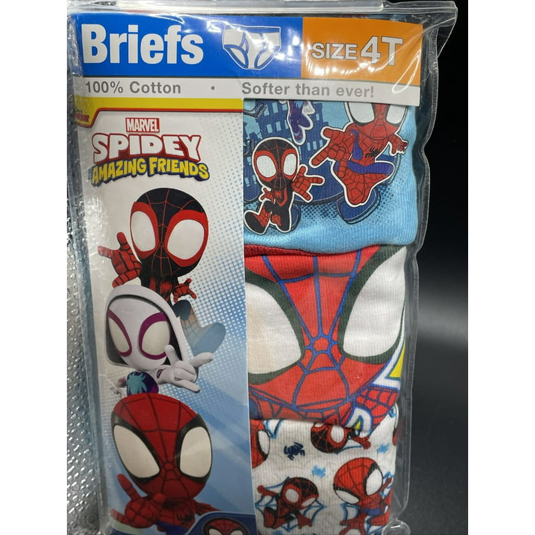Marvel Spidey & Amazing Friends 3Pair of 4T Briefs 100% Cotton