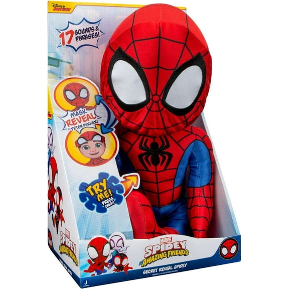 Marvel Spidey & His Amazing Friends Secret Reveal Spidey Plush with Sounds