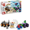 thumbnail image 1 of Marvel Spidey and His Amazing Friends Hulk vs. Rhino Truck Showdown 10782 Building Kit; Playset Comes with 2 Spider-Man Vehicles; Birthday Gift for Kids Aged 4+ (110 Pieces), 1 of 5