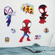 Marvel Spidey and His Amazing Friends Team Wall Decal - Spidey Spin Ghost Spider Vinyl Stickers for Bedroom Bathroom Decor - Peel and Stick Room Decorations