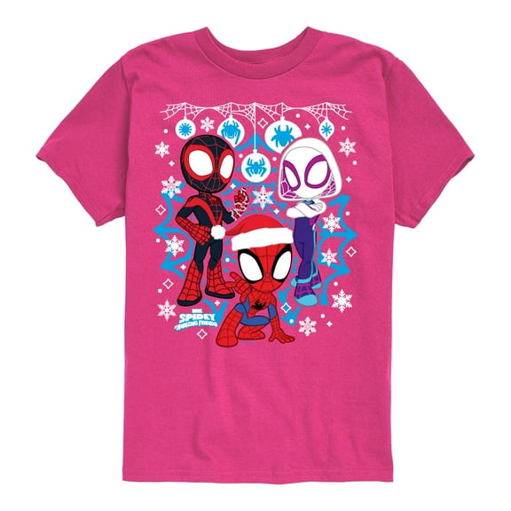 Marvel - Spidey And Friends Snow -Youth Short Sleeve Graphic T-Shirt