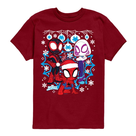 Marvel - Spidey And Friends Snow -Youth Short Sleeve Graphic T-Shirt