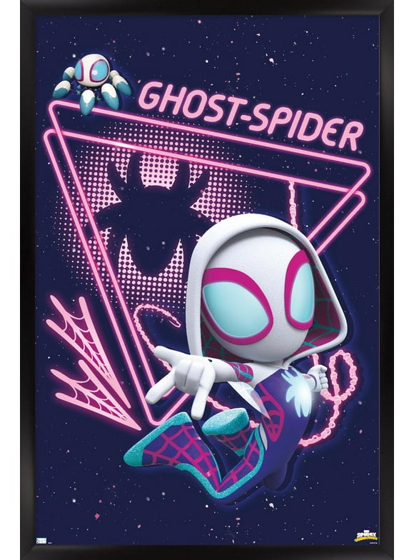 Marvel Spidey And His Amazing Friends - Ghost Spider Wall Poster, 14.725" x 22.375" Framed