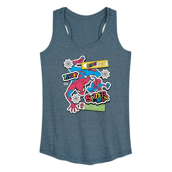 Marvel - Spidey Bright Stickers - Women's Any Way Short Sleeve Graphic Dress
