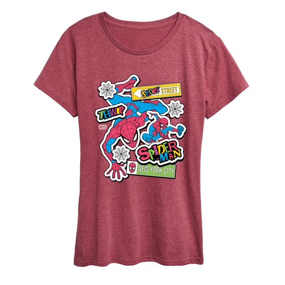 Marvel - Spidey Bright Stickers - Women's Short Sleeve Graphic T-Shirt