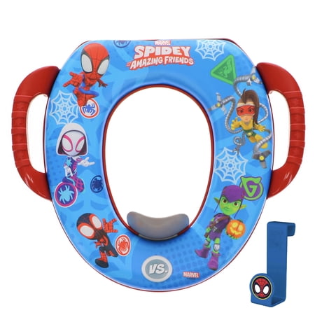 Marvel Spidey & Friends Soft Potty Training Seat for Toddlers with Hanging Hook, Fits Standard Toilets