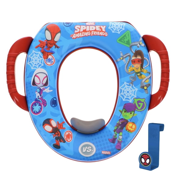 Marvel Spidey & Friends Soft Potty Training Seat for Toddlers with Hanging Hook, Fits Standard Toilets