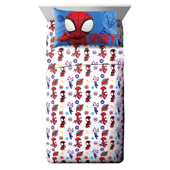 Marvel Spidey & His Amazing Friends 4 Piece Full Size Kids Sheet Set - Team Spidey Bedding for Boys and Girls