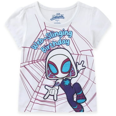 Marvel Spidey & His Amazing Friends Ghost Spider Birthday Short Sleeve T-Shirt (Girls), Sizes 2T-7